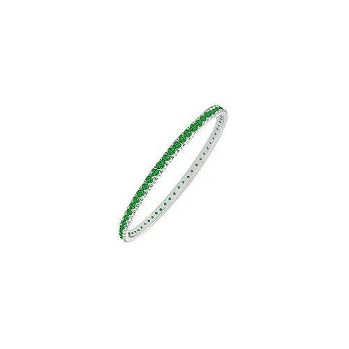 Emerald Eternity Bangle : 14K White Gold - 3.00 CT TGW