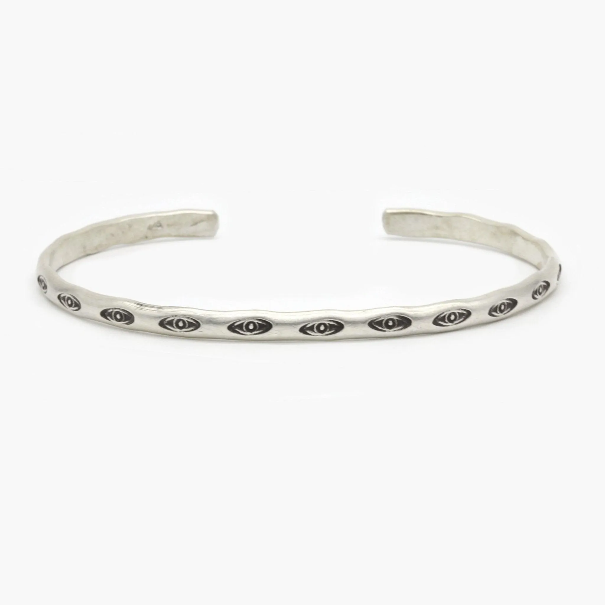 Evil Eye Oxidized Silver Bangle