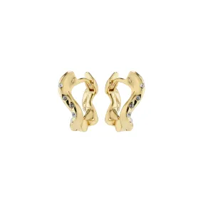 EVRA recycled organic shaped crystal hoops gold-plated