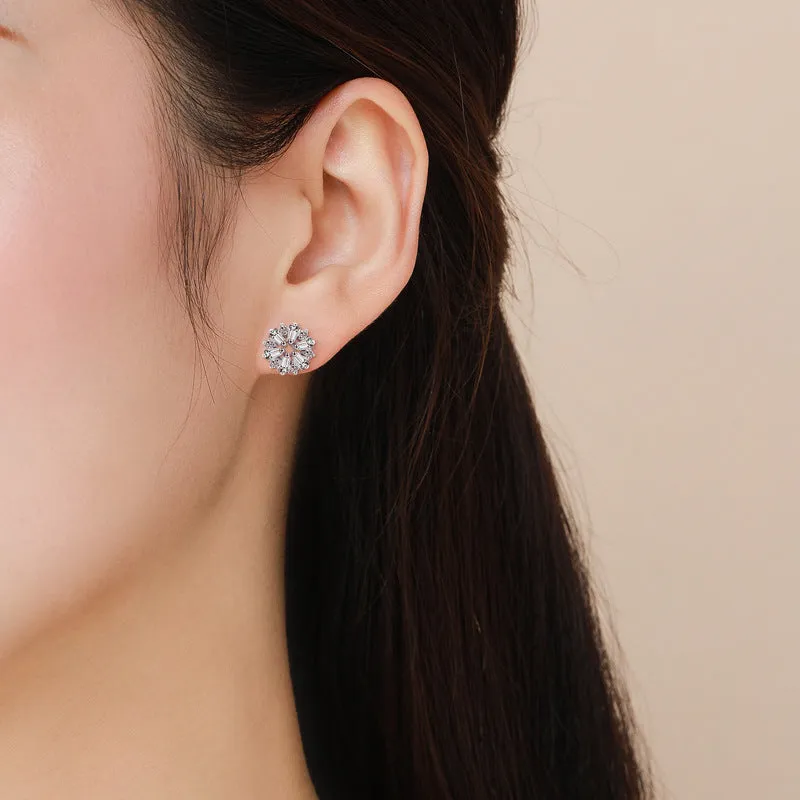 Exquisite S925 Silver Floral Earrings for Timeless Style and Elegance