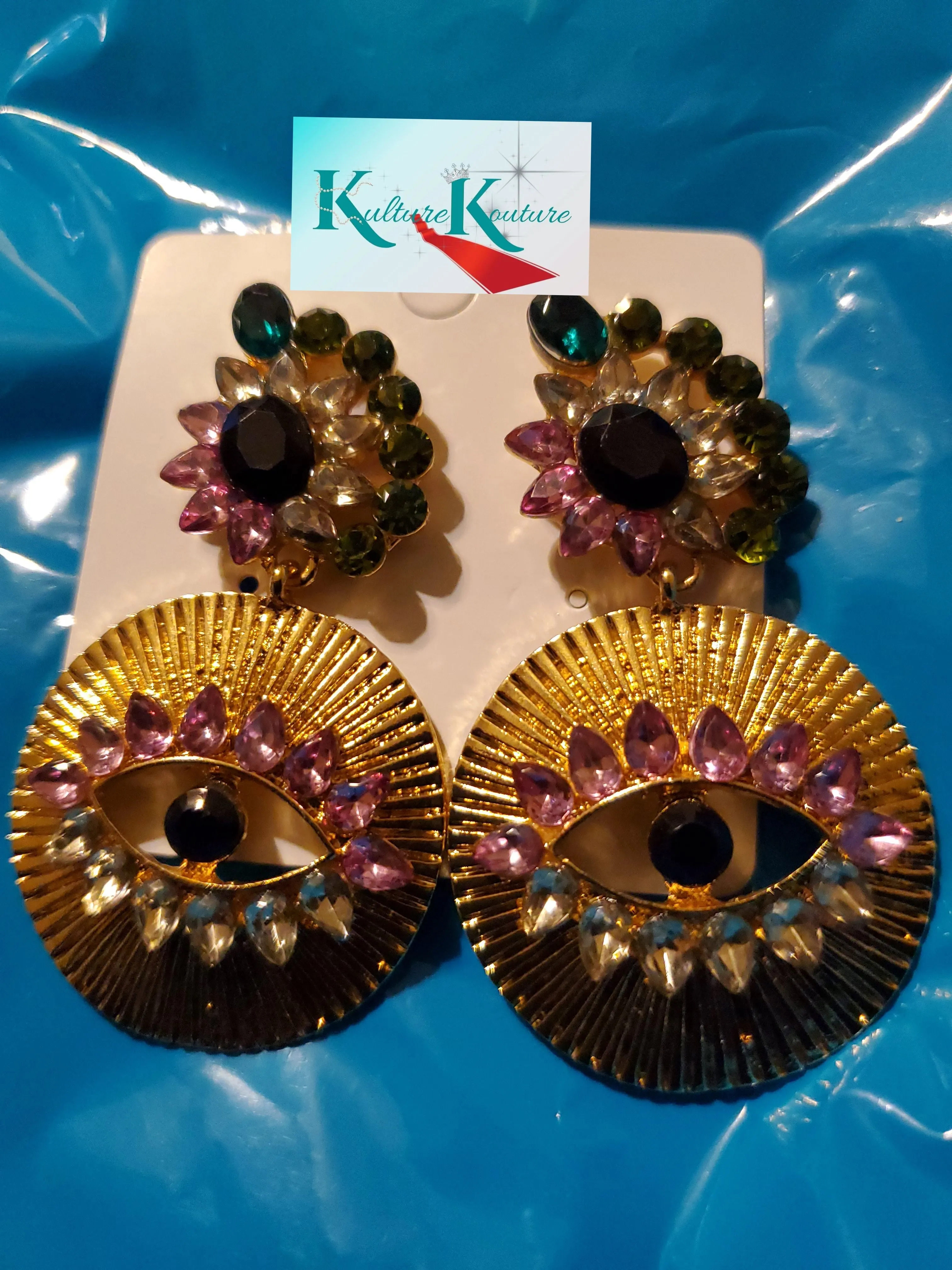 Eye See You Mardi Gras Earrings