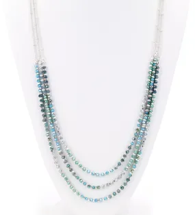 Faceted Beads Layered Long Necklace