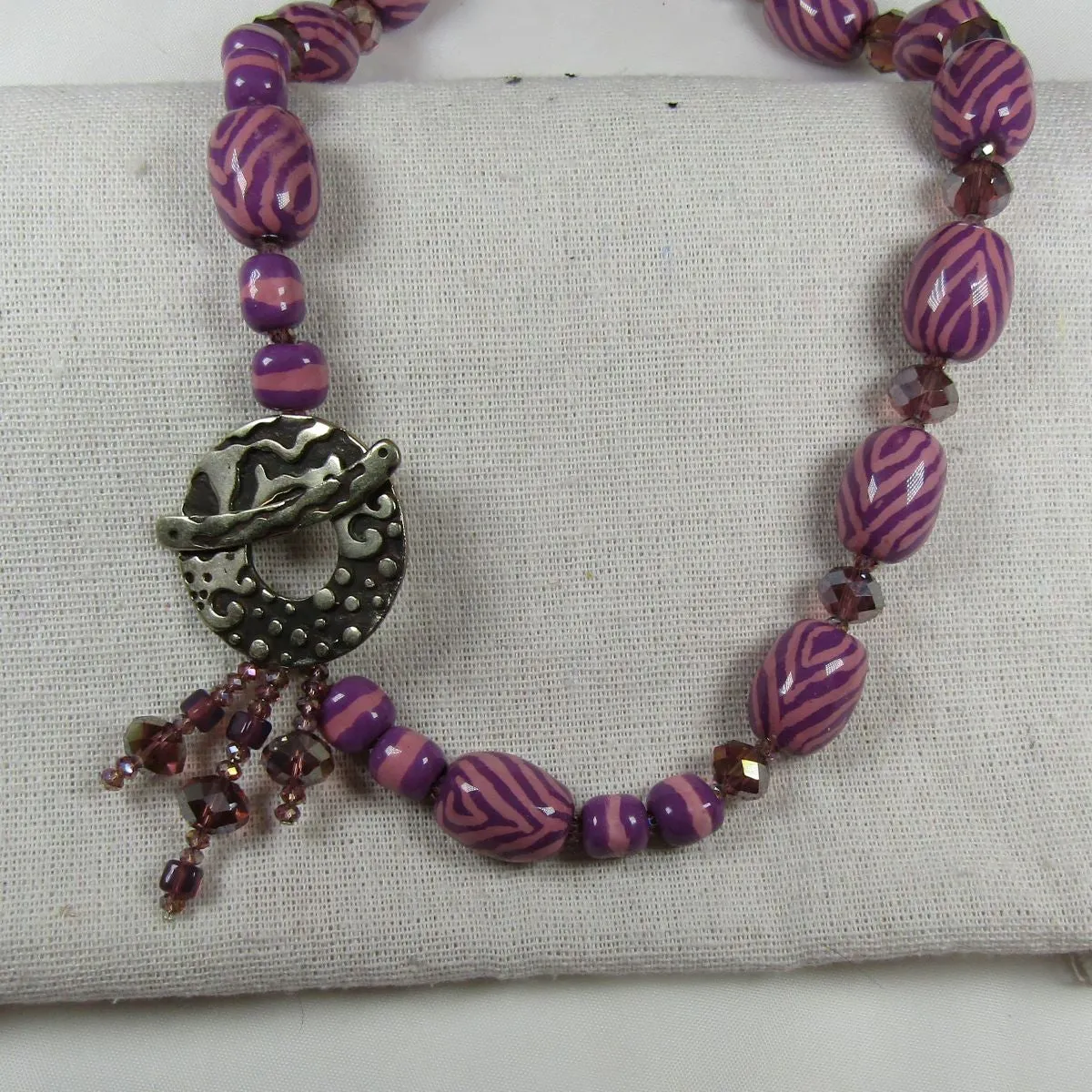 Fair Trade Lilac Bead Kazuri Handmade Necklace