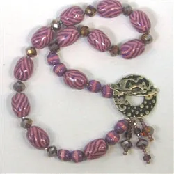 Fair Trade Lilac Bead Kazuri Handmade Necklace