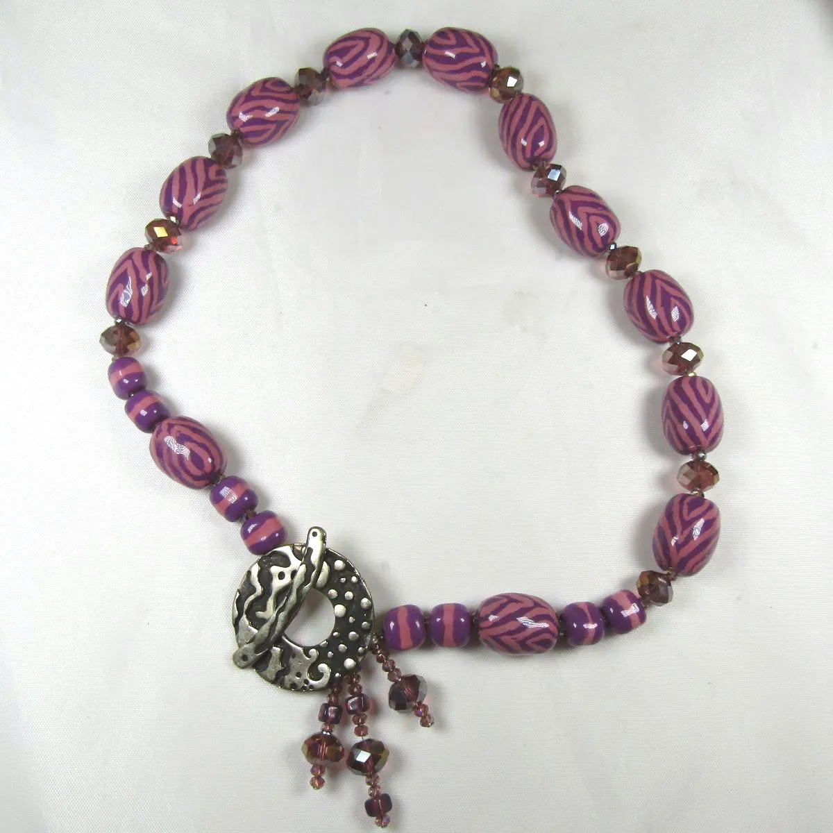 Fair Trade Lilac Bead Kazuri Handmade Necklace