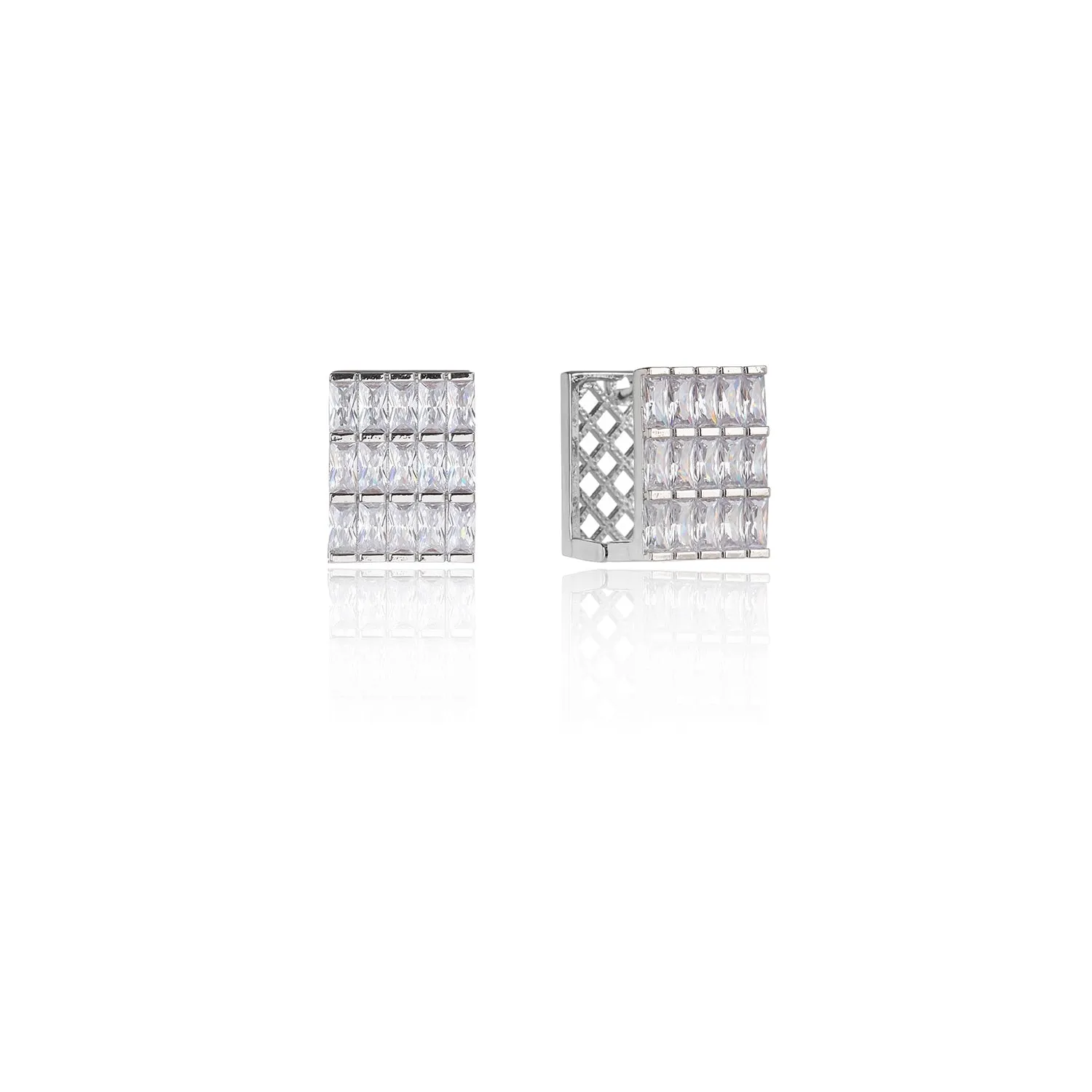 Fashion Cubic Zircon Square Earrings for Wedding, Crystals Stud Earring for Bride, Women Girl Birthday Party Jewelry CE11898