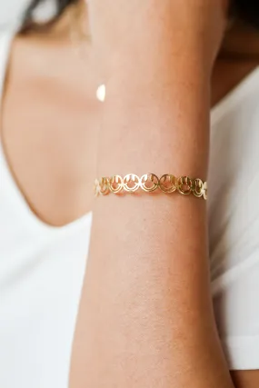 FINAL SALE - Noelle Gold Smiley Face Cuff Bracelet