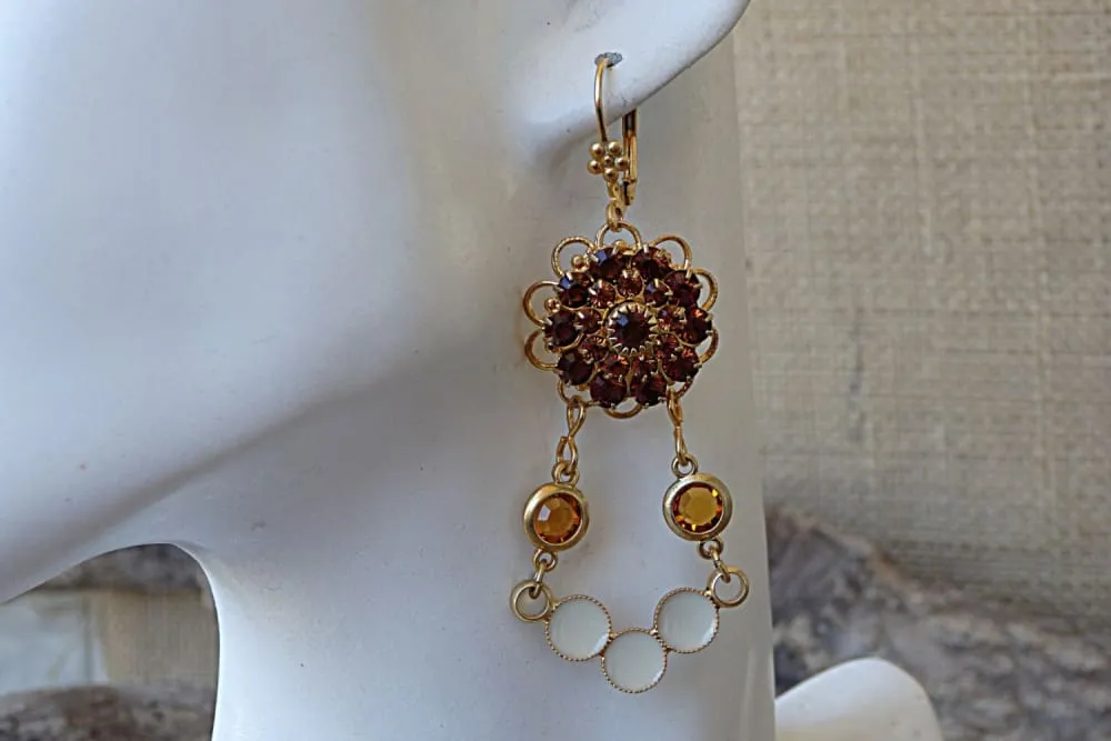 Flower Leverback Earrings