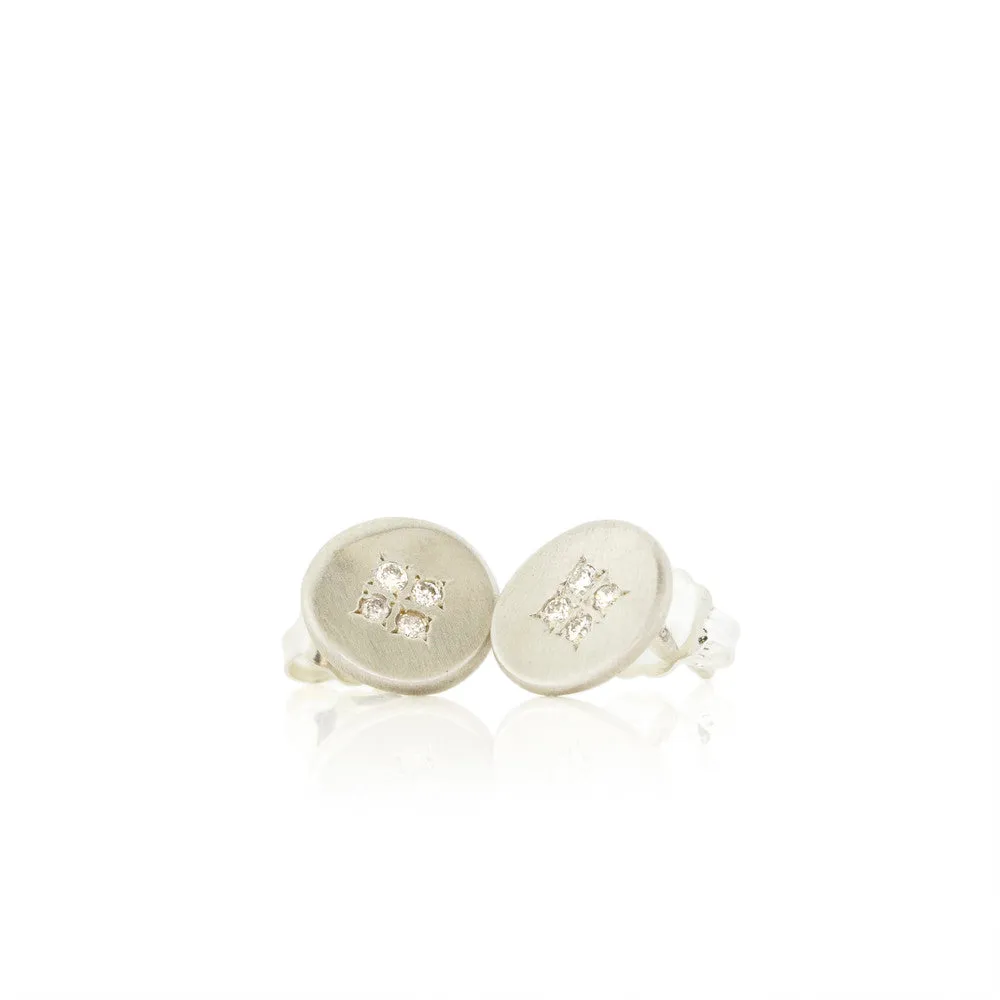 Four Star Wave Stud Earrings with Rubies or Diamonds by Adel Chefridi