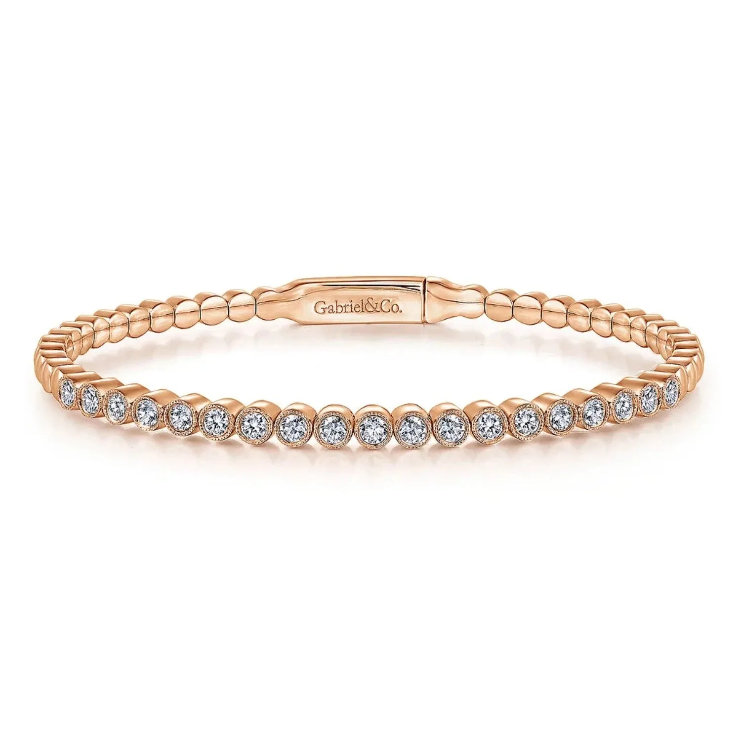 Gabriel & Co. Round Cut Bezel Set Diamond Bangle