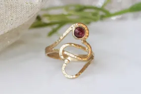 GARNET HEART RING