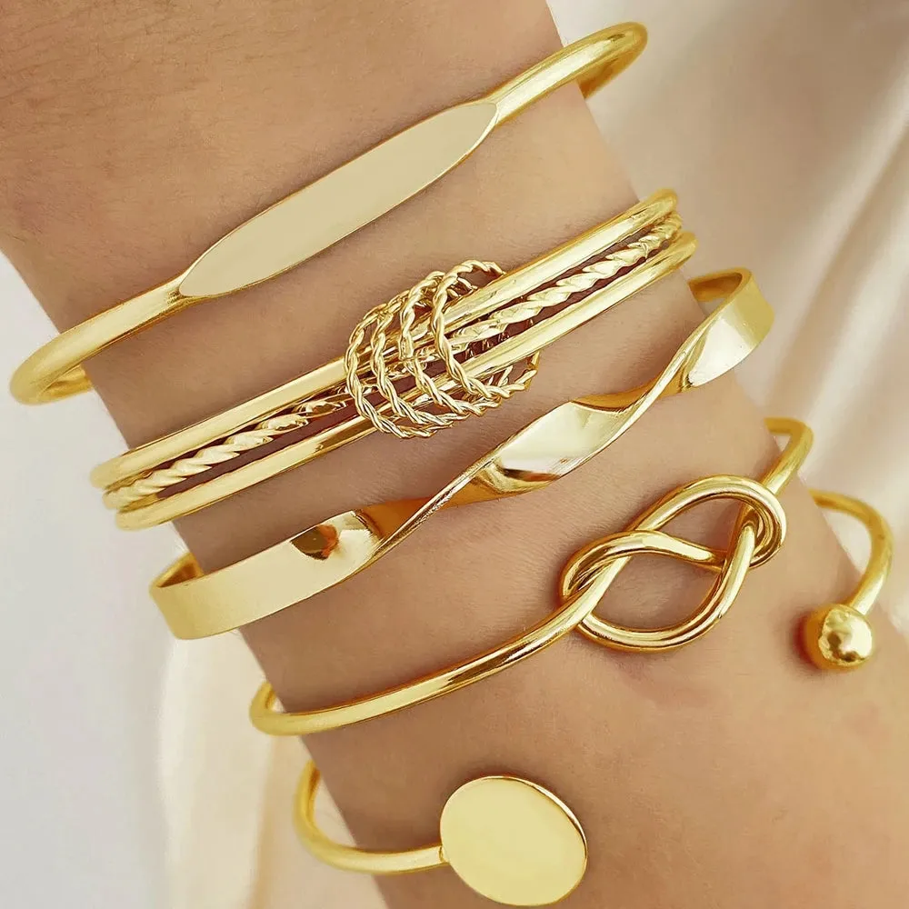 Geometric Silver & Gold Bracelet