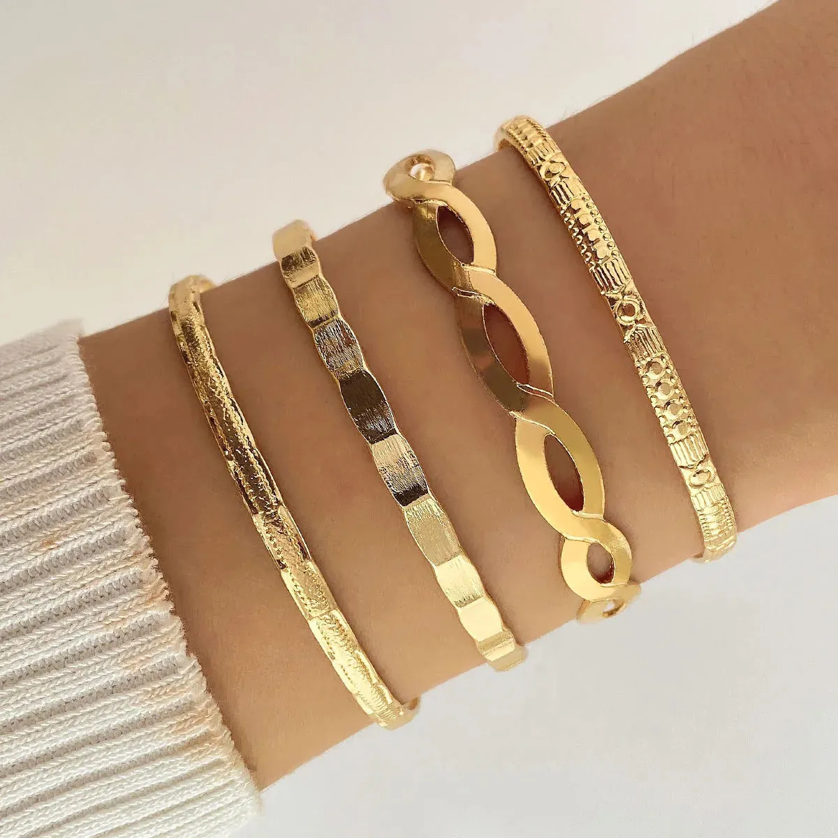 Geometric Silver & Gold Bracelet