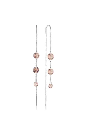 Georgini Mirage Ethereal Earrings- Silver & Morganite CZ