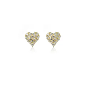 Georgini Sweetheart Sparkly Heart Studs- Gold