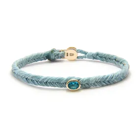 Go Bold London Blue Topaz Stud Fishtail Button Bracelet in Light Blue