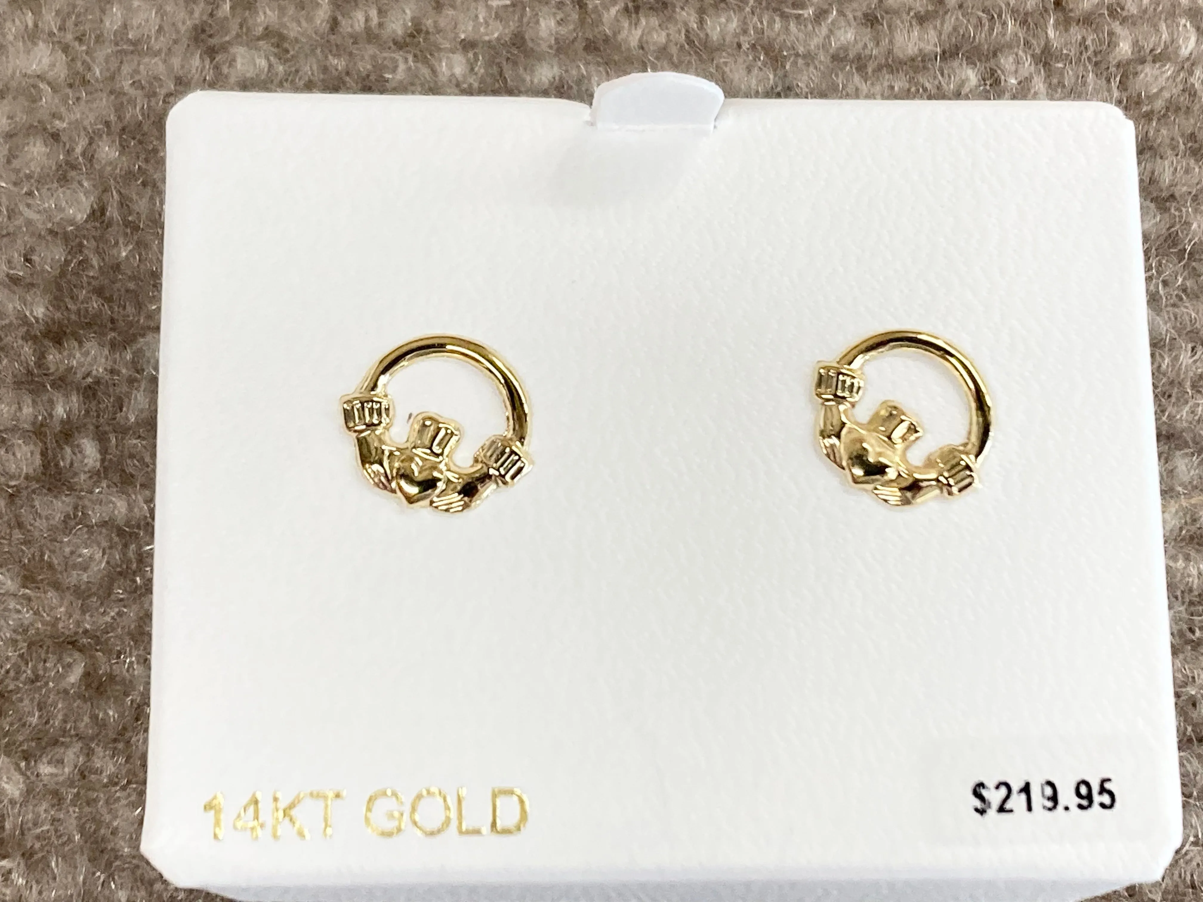 Gold Claddagh Earrings