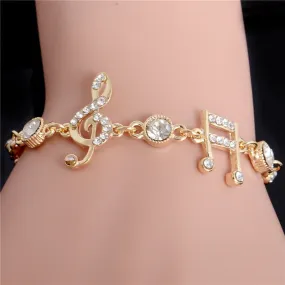 Gold Color Bracelet- Musical Notes