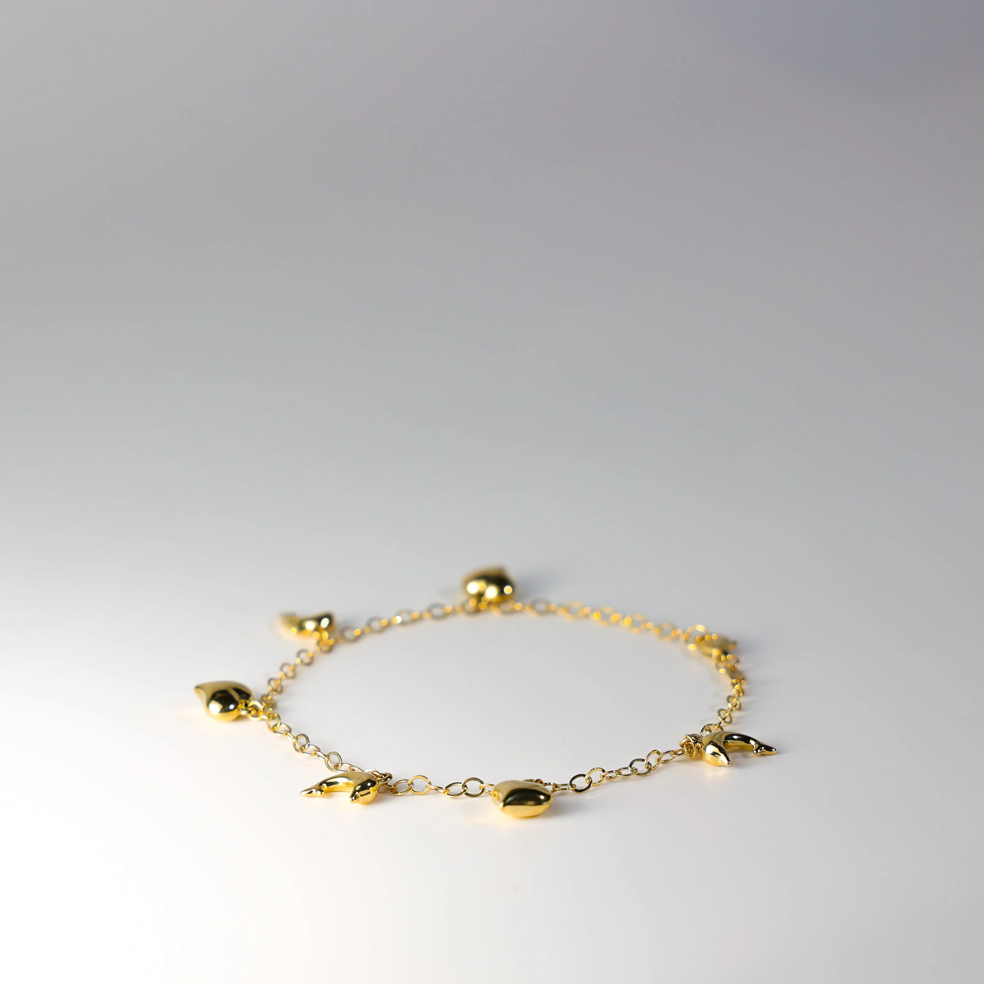 Gold Dolphin And Heart Bracelet Model-AB771