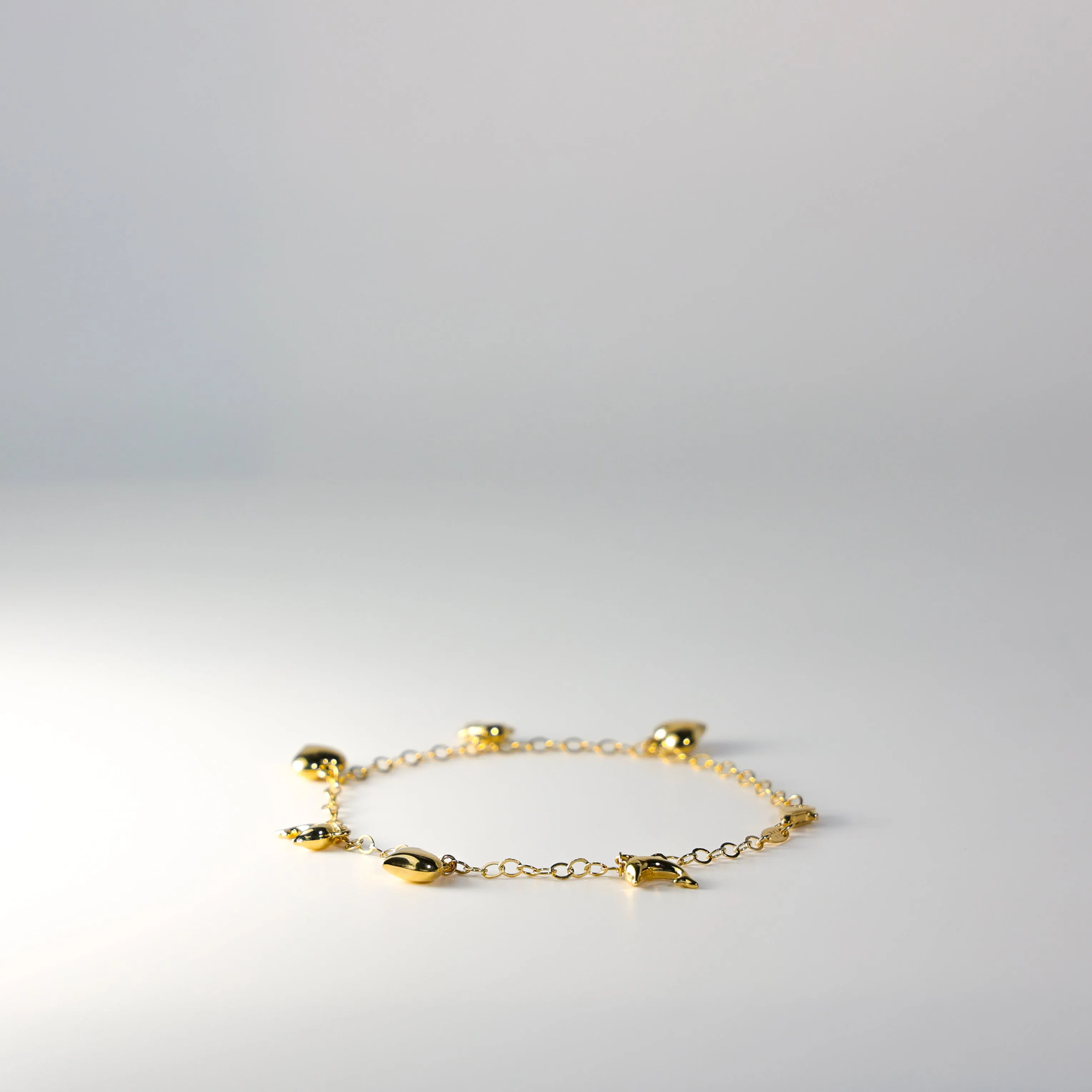 Gold Dolphin And Heart Bracelet Model-AB771