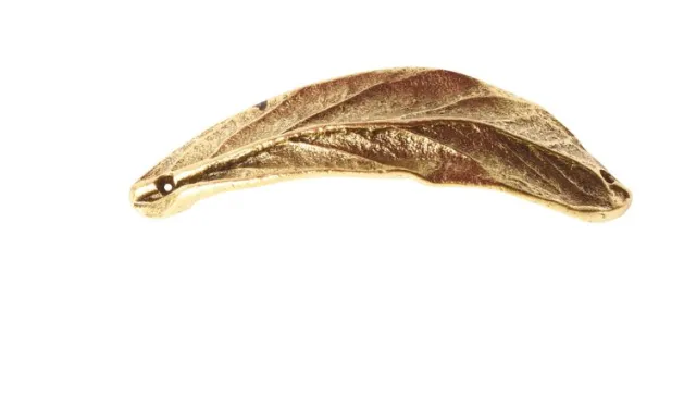 Gold Leaf Link - Double Hole Large Leaf Bracelet Link