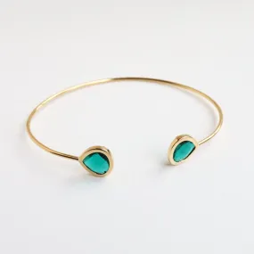 Gold Plated Emerald Bracelet