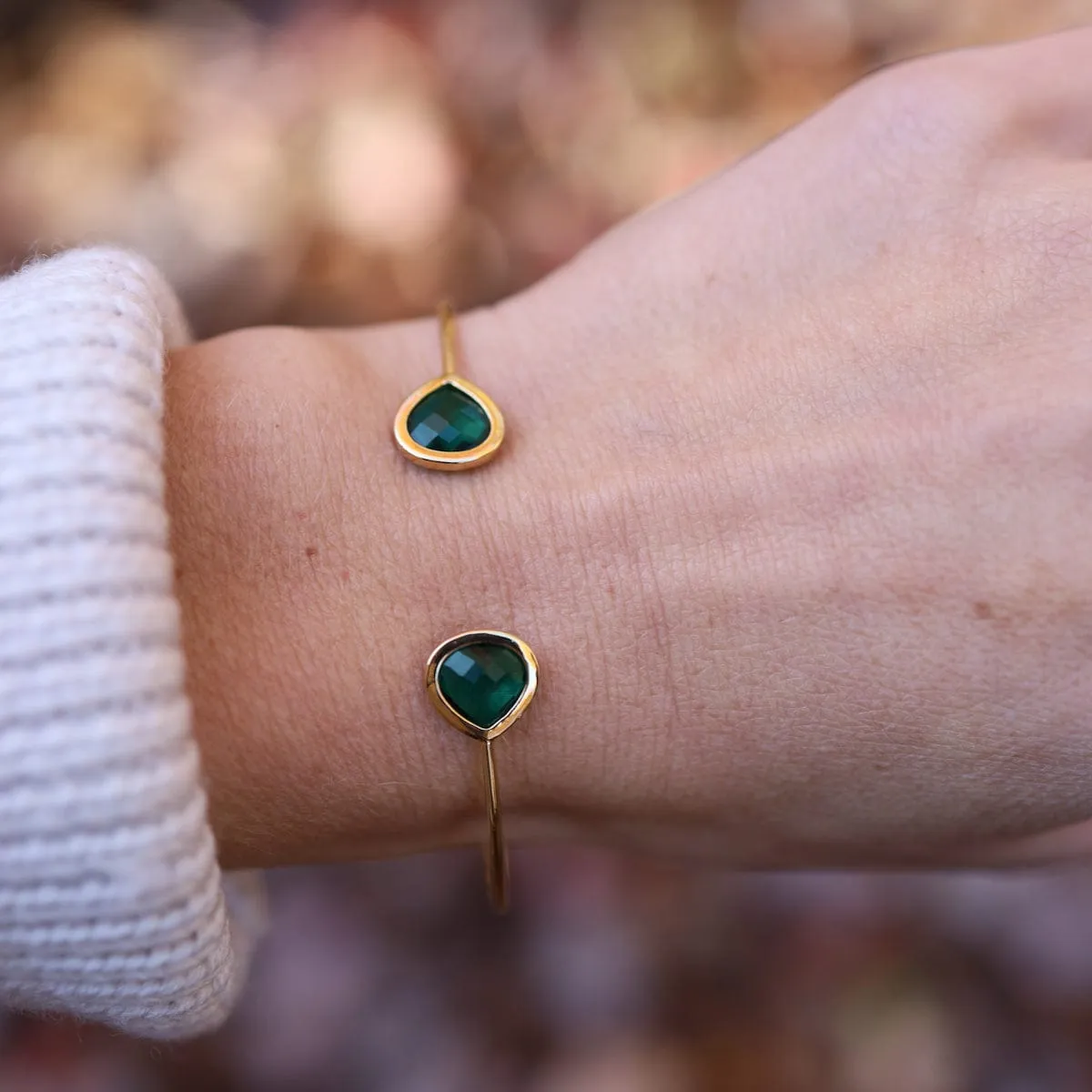 Gold Plated Emerald Bracelet