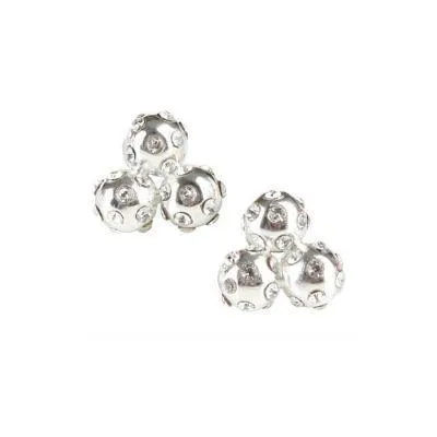 Golf Goddess Gift Set - Silver Stroke Counter Bracelet and Silver Crystal Cluster Stud Earrings