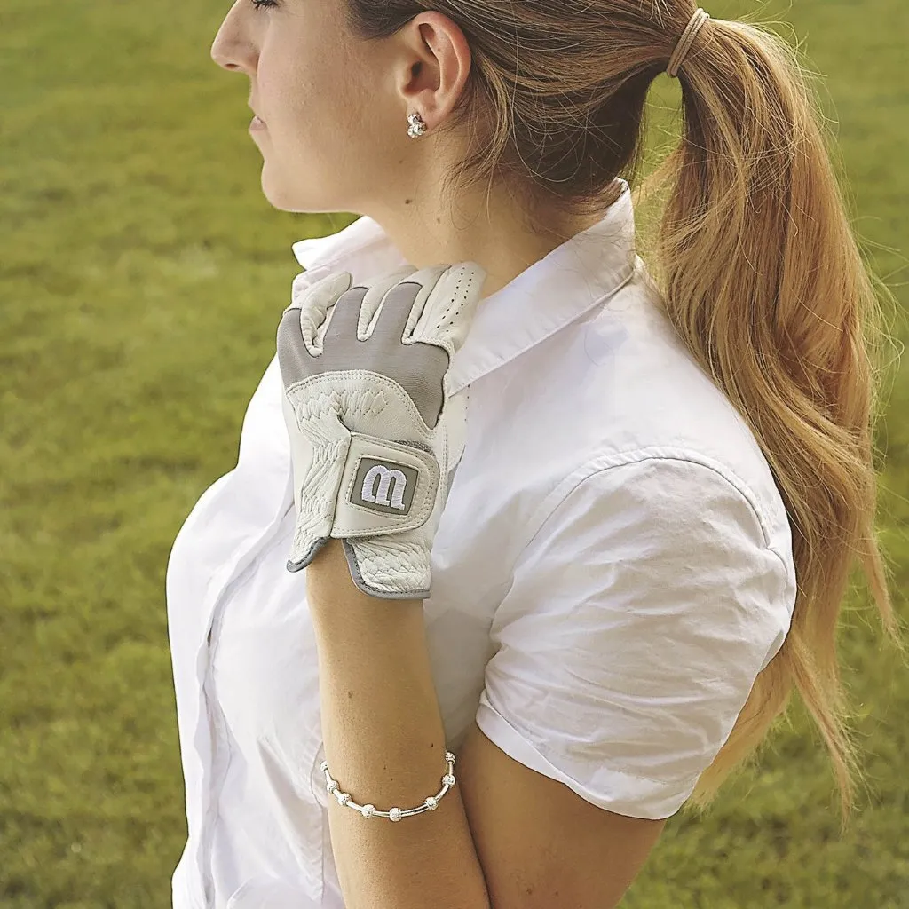 Golf Goddess Gift Set - Silver Stroke Counter Bracelet and Silver Crystal Cluster Stud Earrings