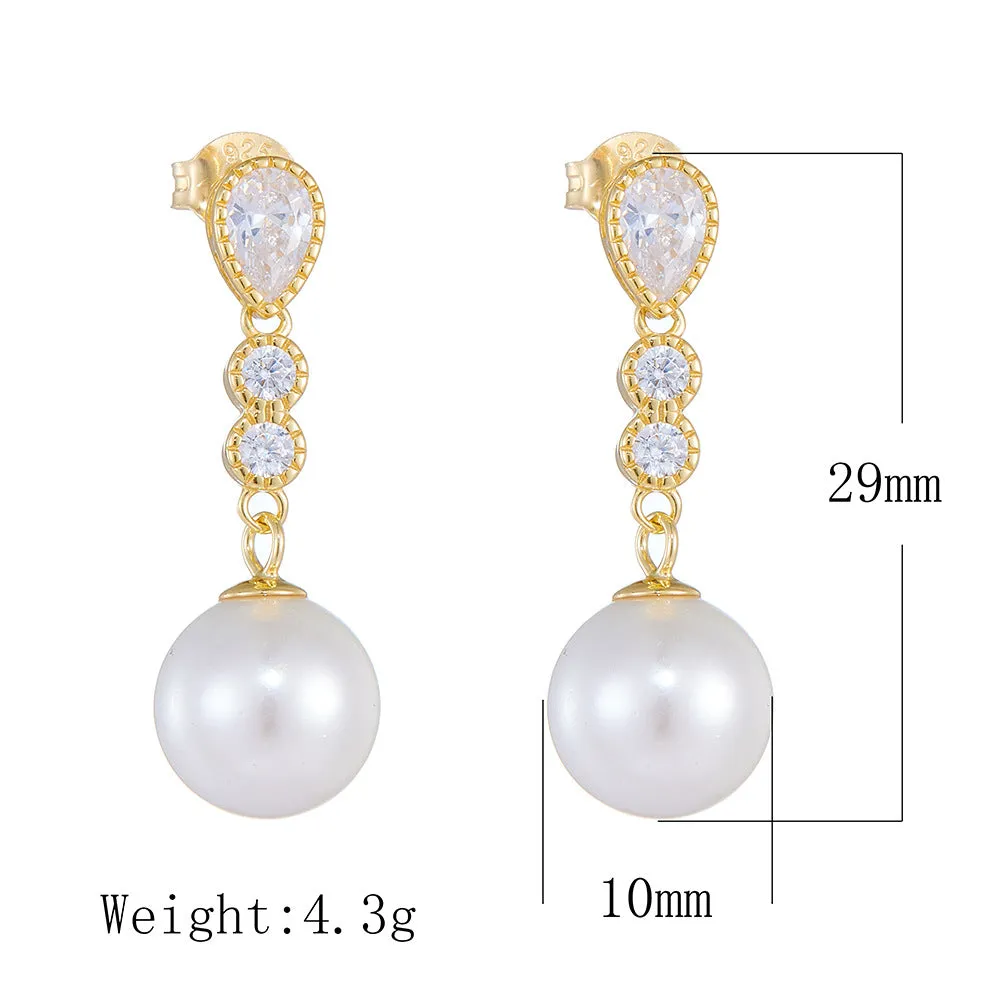 Graceful 10mm Pearl Drop Earrings