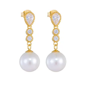 Graceful 10mm Pearl Drop Earrings