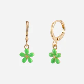 Green Flower Earrings