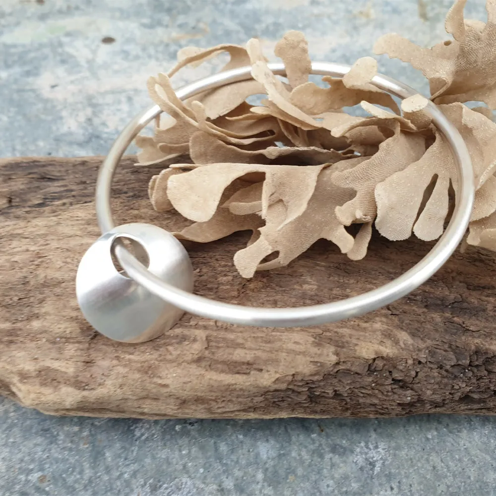 Hallmarked Sterling Silver Pebble Bangle