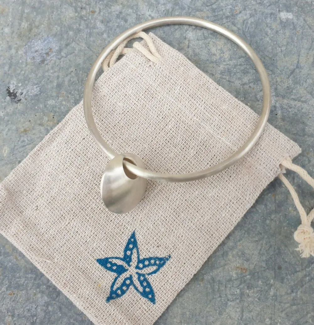 Hallmarked Sterling Silver Pebble Bangle