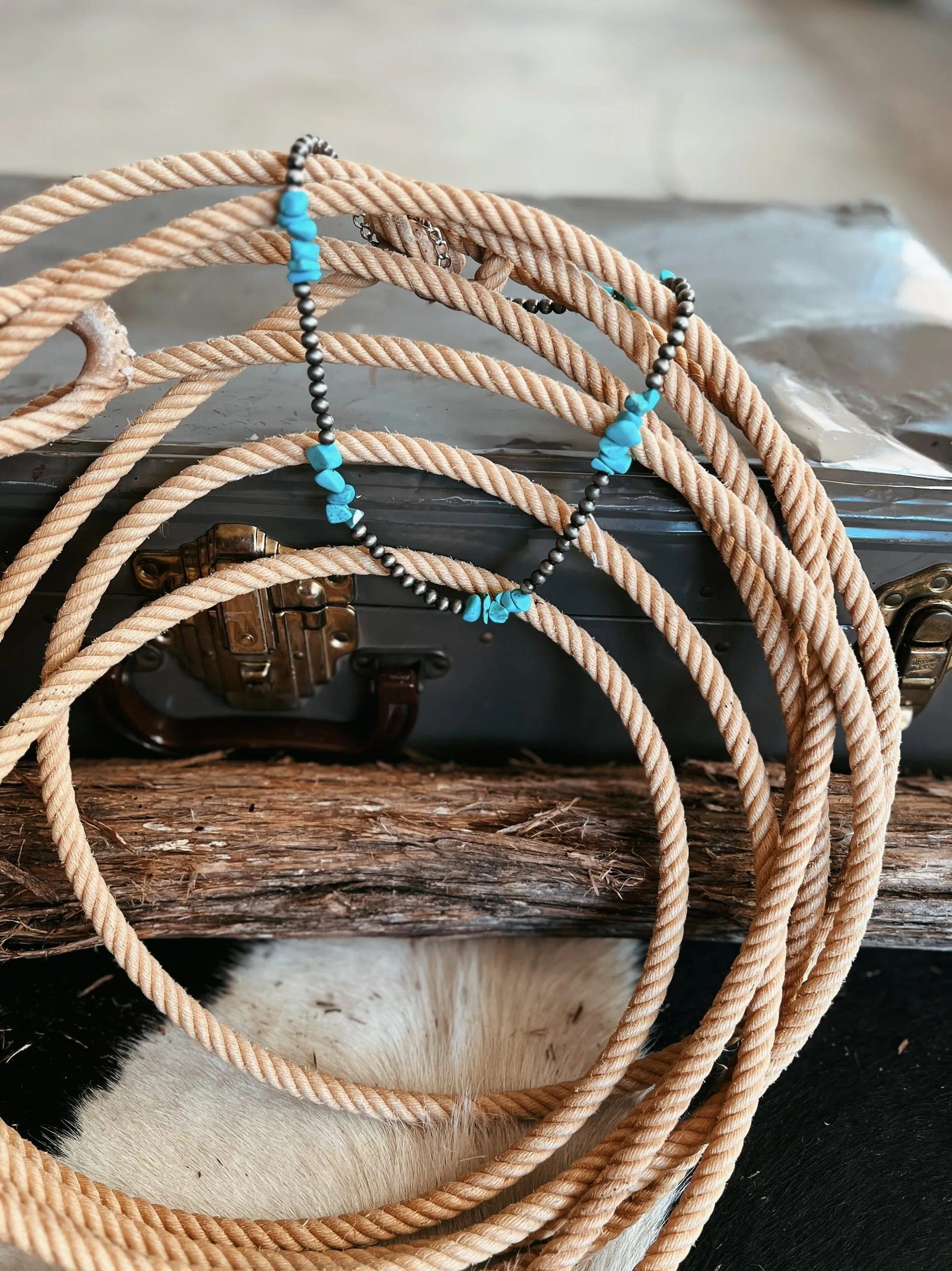 Handmade Navajo Pearl Turquoise Necklace