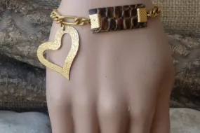 Heart gold bracelet