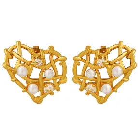 Heartfelt Fusion Earrings - Brass Genie Collection