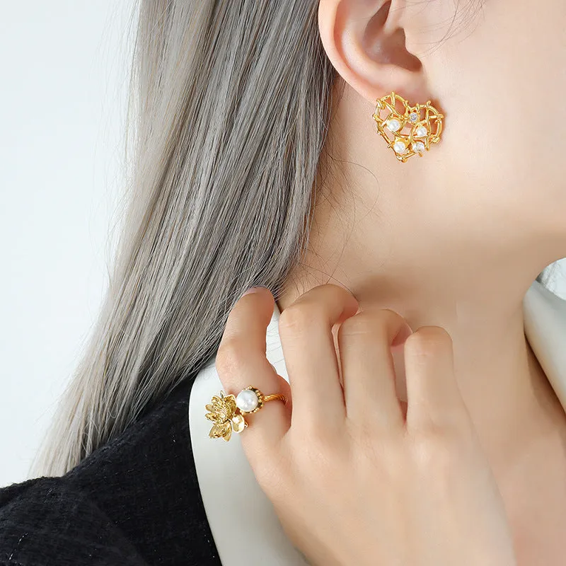 Heartfelt Fusion Earrings - Brass Genie Collection