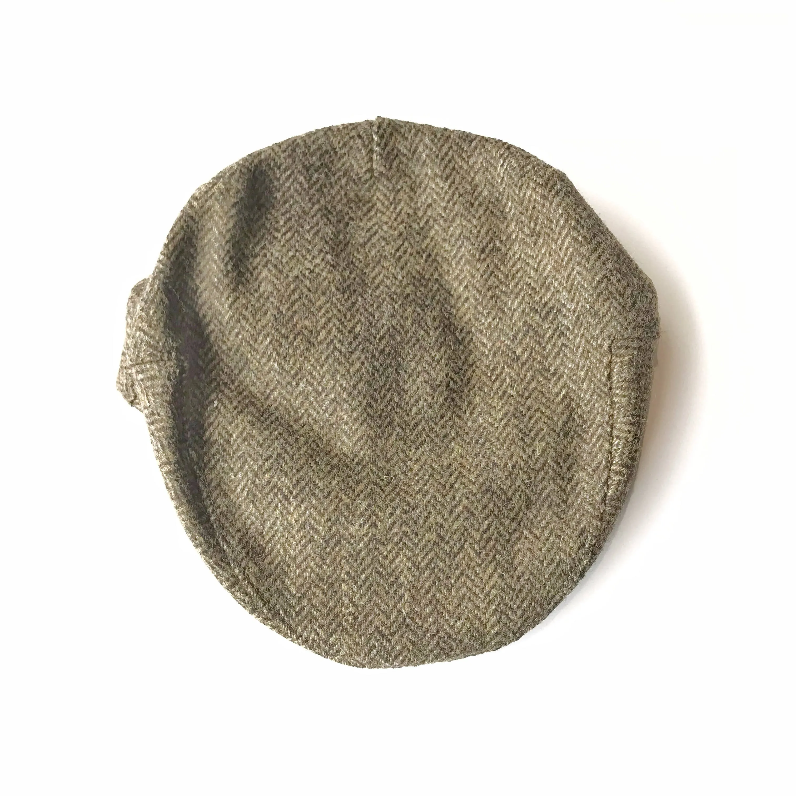 Herringbone Tweed Driving Cap - Tan