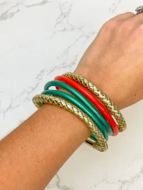 Holiday Faux-Leather Bangle Bracelet Set