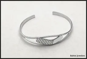 Ice Hockey Blade in Split Cuff Bracelet