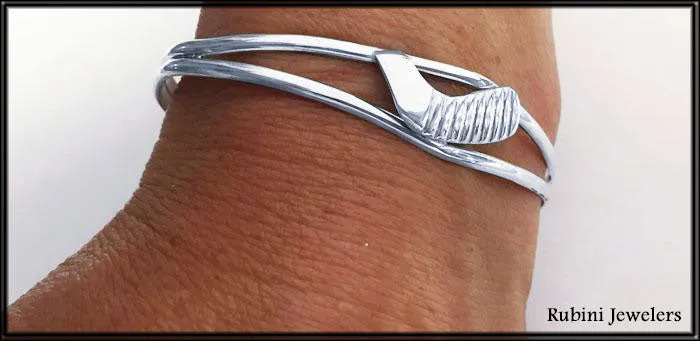 Ice Hockey Blade in Split Cuff Bracelet