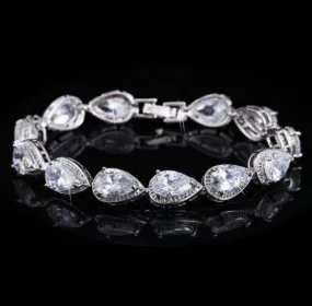 Infused Water Drop CZ Tennis Bracelet For Woman