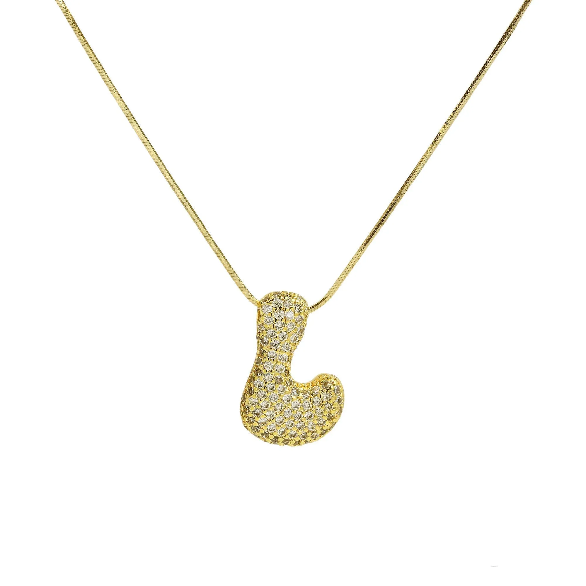 Initial Cz Waterdrop Necklace