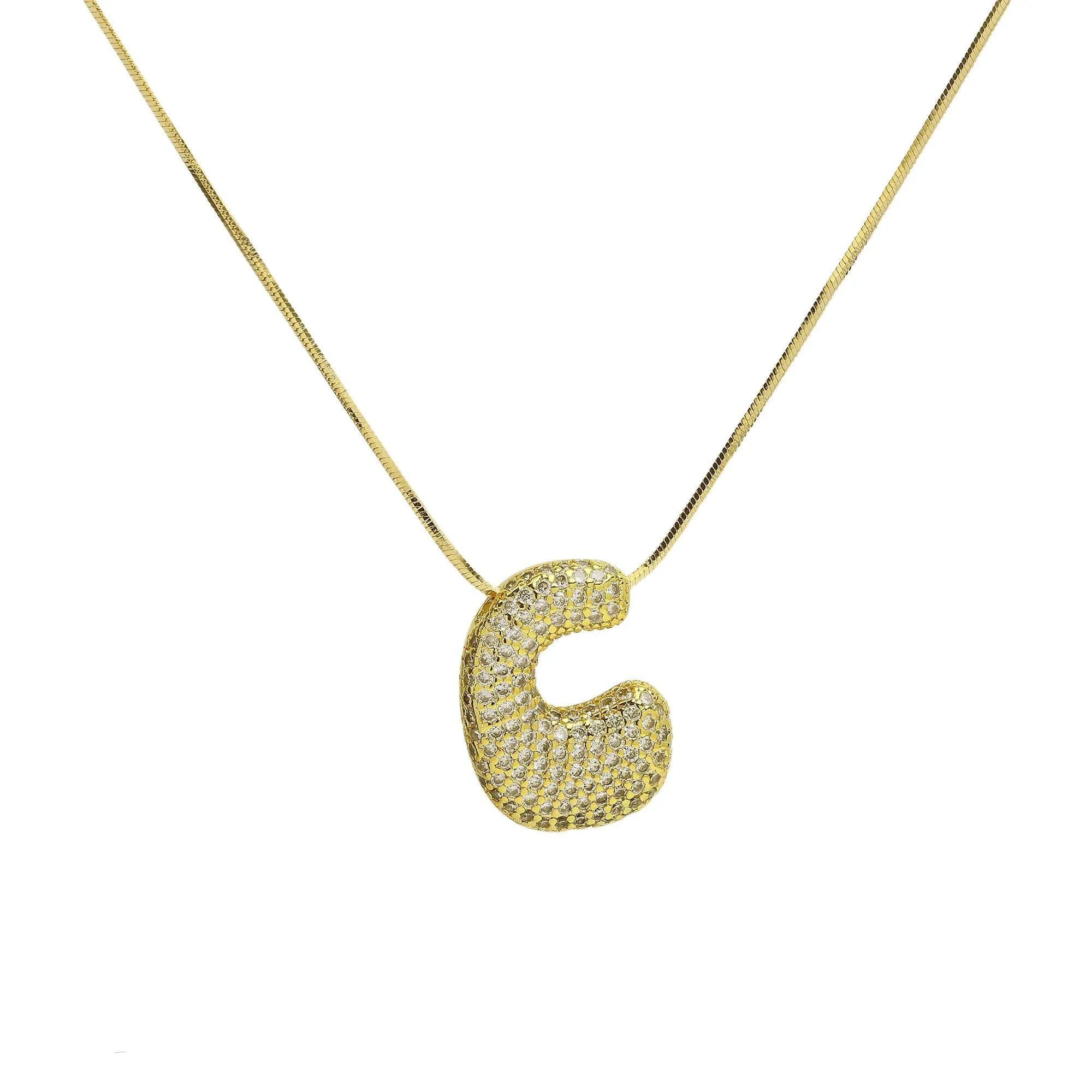 Initial Cz Waterdrop Necklace