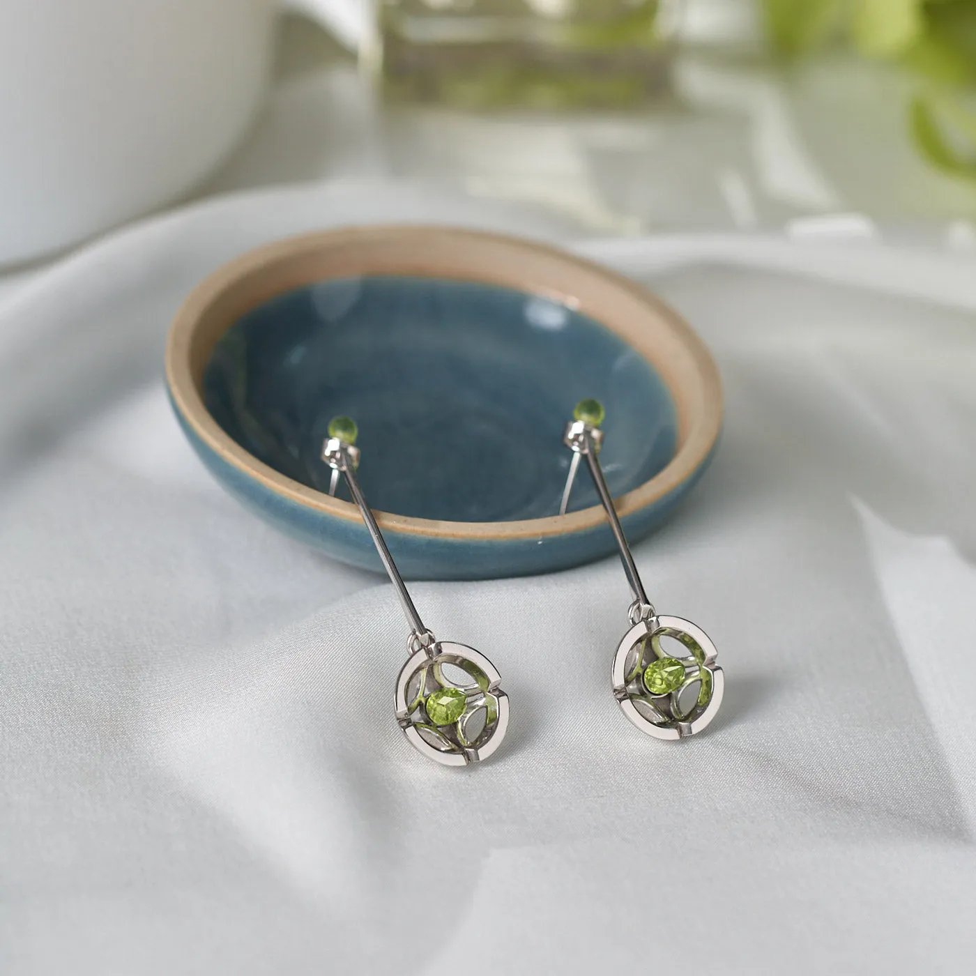 Jalan Besar Drop Earrings - Sterling Silver - Citrine