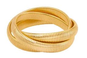 Janis Savitt - High Polished Gold Triple Cobra Bracelet