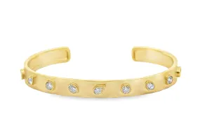 John Apel Satin Finish Diamond Cuff Bracelet