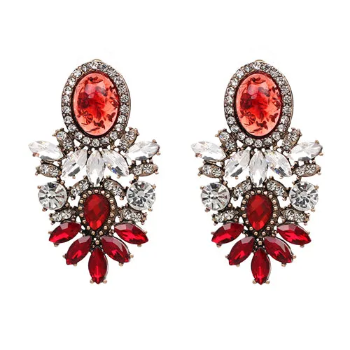 JUJIA trendy fashion jewelry Wholesale good quality big crystal earrings 2017 New statement fashion stud Earrings for women