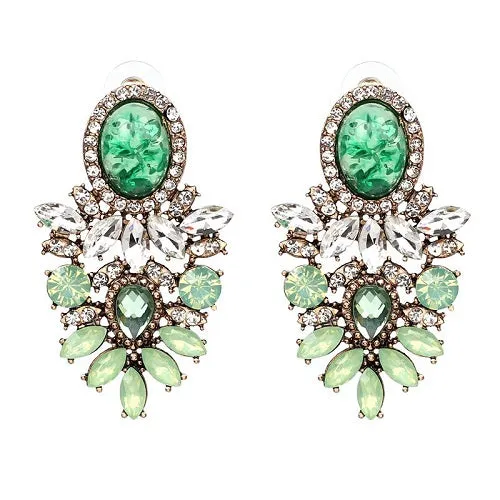 JUJIA trendy fashion jewelry Wholesale good quality big crystal earrings 2017 New statement fashion stud Earrings for women